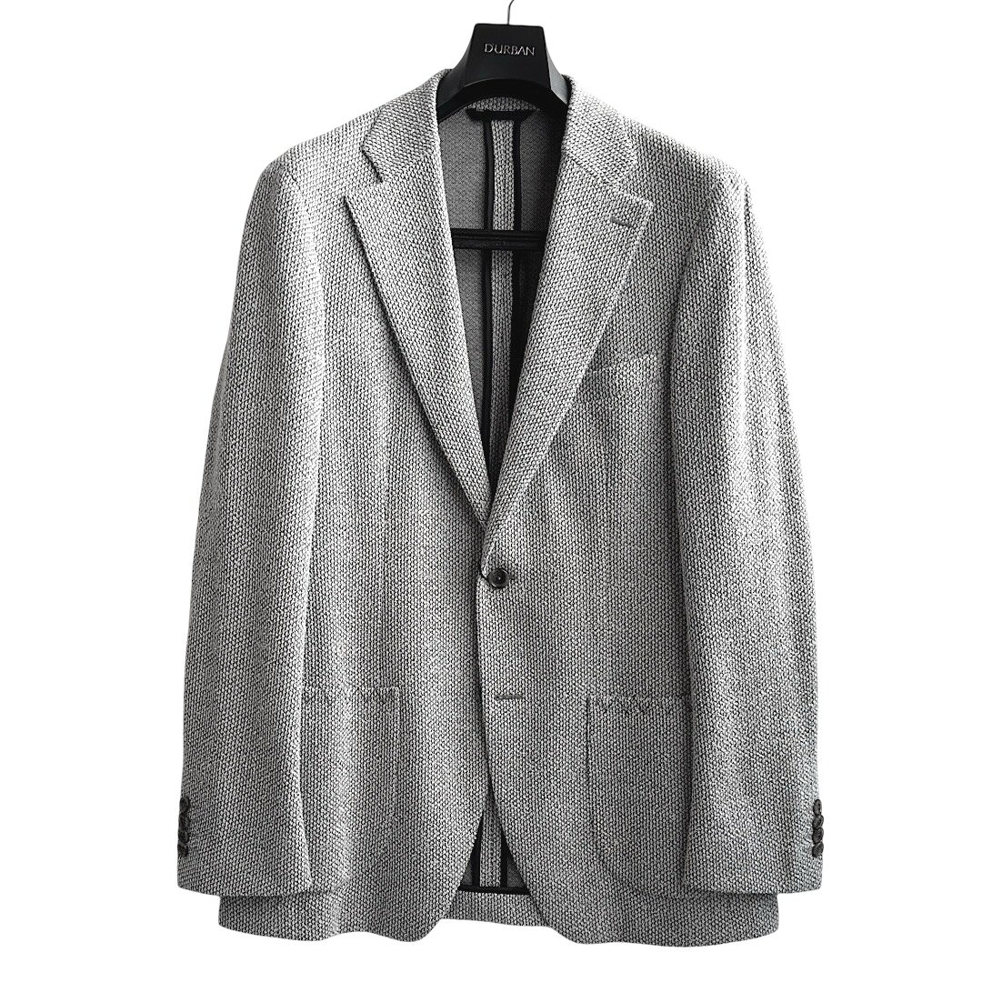 ≪サンプル品≫D'URBAN【ダーバン】 定価82,500円（税込） 日本製 コットンウールジャケット ジャージージャケット グレー系 メンズ ジャケット 高級 ブランド 秋冬 A6サイズ