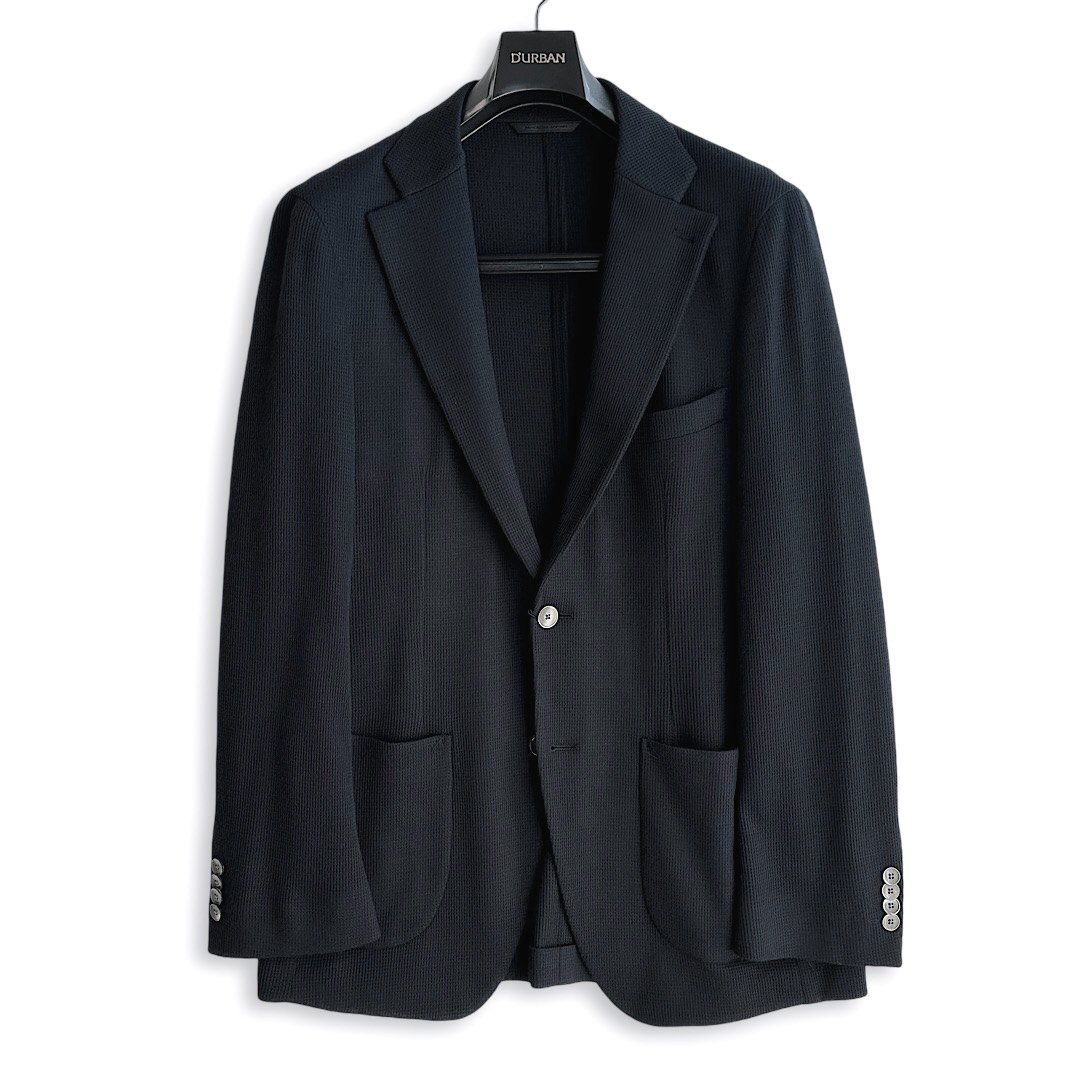 ≪サンプル品≫D'URBAN【ダーバン】 定価82,500円（税込） 日本製 MONSOON ジャージジャケット 軽量 清涼 メンズ ジャケット 高級 ブランド ネイビー 春夏 盛夏 A6サイズ