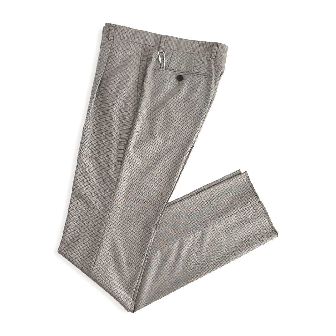 Aquascutum 【アクアスキュータム】通貨価値44,000円（税込）日本製 ガンクラブチェックドレスパンツ スラックスメンズ 御前上等 ブランド名 羊毛春夏 ベージュ系 ワンタックウエスト79珊