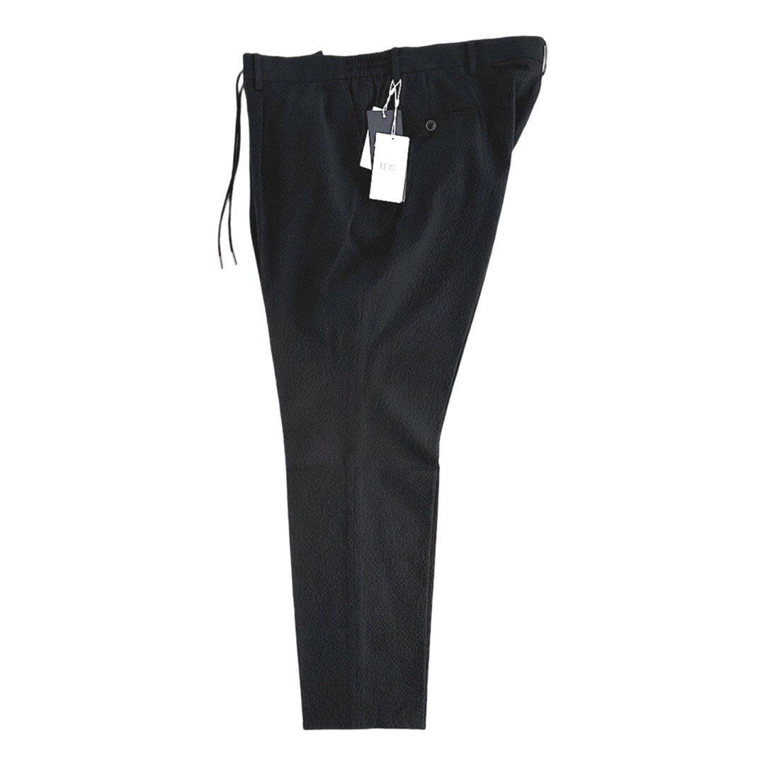 Aquascutum 【アクアスキュータム】必要経費34,100円（税込）TEC.3 イージーパンツ スラックスシアサッカー 黒いこと 黒メンズ 飛び切り ブランド名春夏 薄っぺら 一タック3L・4L大きさ 馬鹿でかい大きさ
