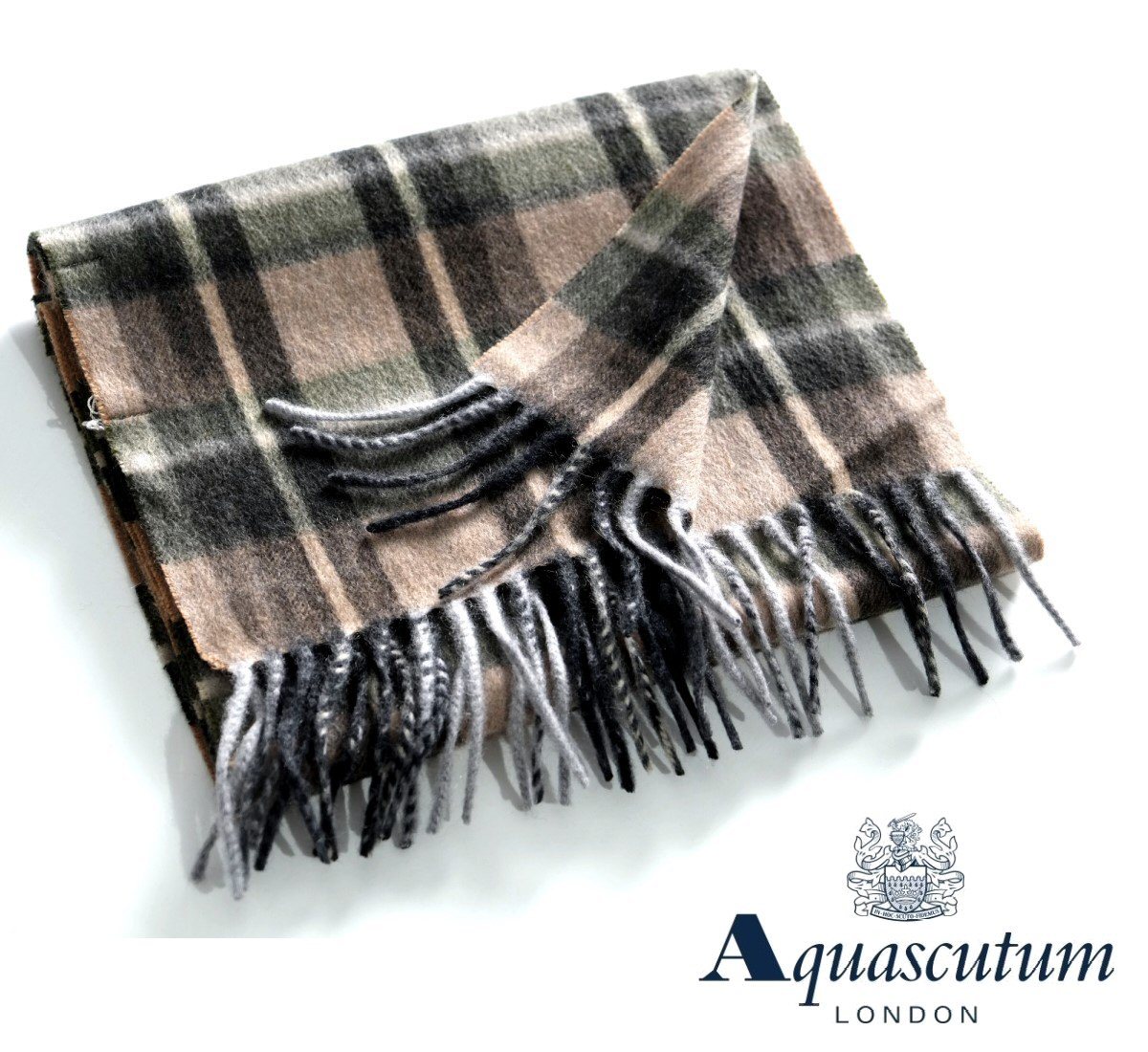 楽天市場 Aquascutum アクアスキュータム 定価46 0円 税込 Off イタリア製カシミヤ100 マフラークラブチェック 無地リバーシブル仕様 ボルドー系 Toto Noel