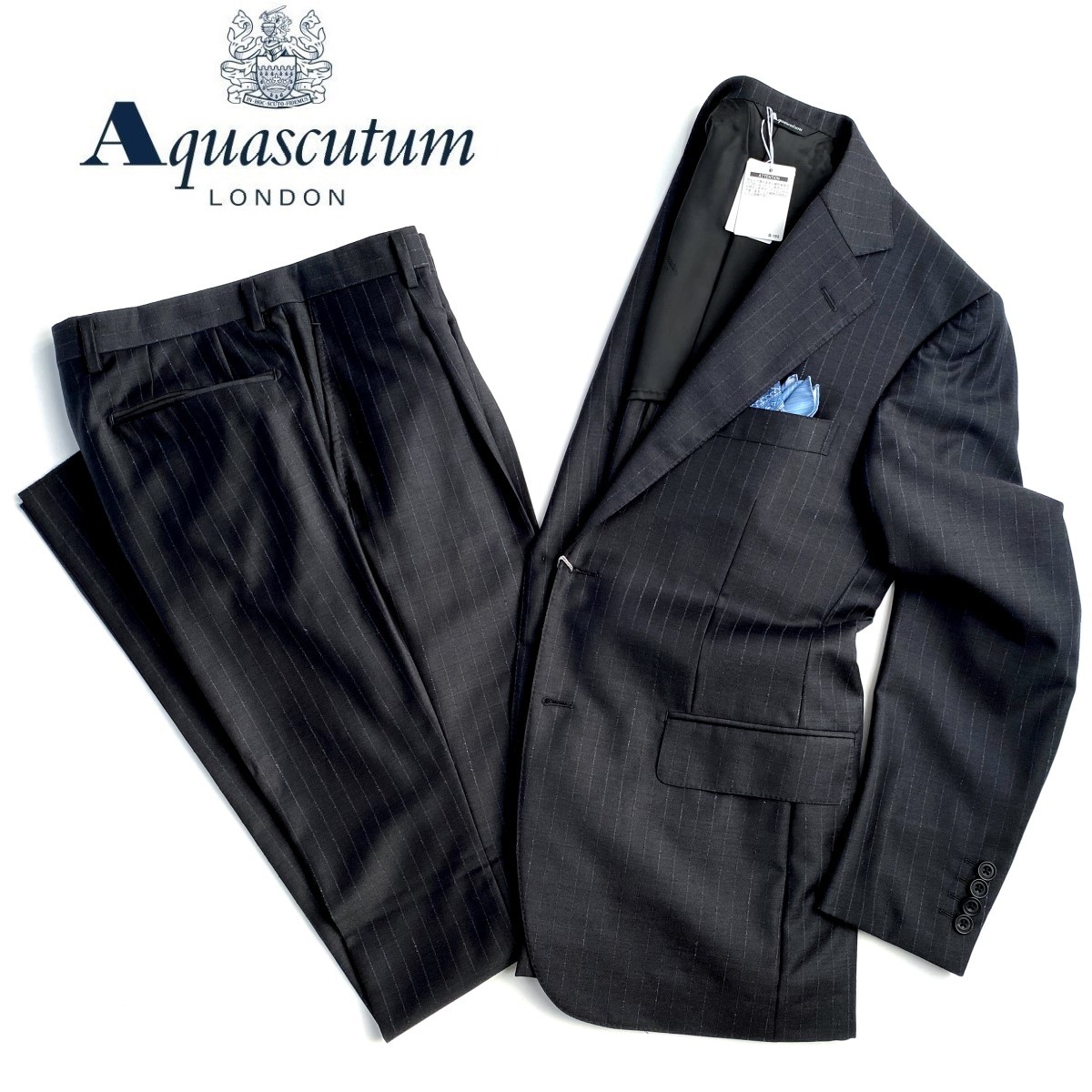 Aquascutum アクアスキュータム スーツ セットアップ グレー 11号