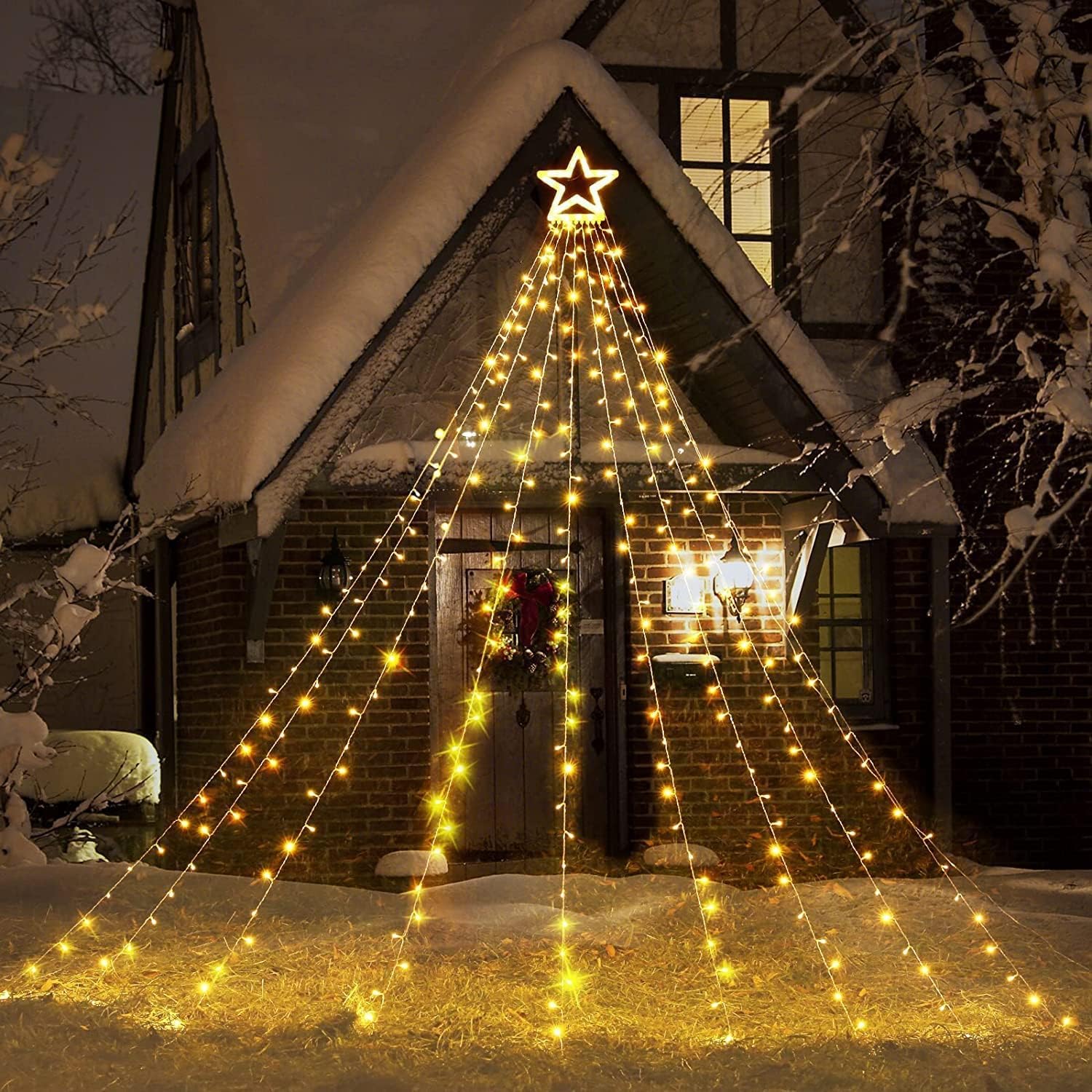 クリスマス 照度 室外 ソーラー 点火装置 クリスマス 飾りつけ led 雨合羽 9本 350球 ドレープライト 身寄り 星 はやりっ児 星画題 ヨーロッパ樅 飾りつけ 自動小銃点灯 消灯 寄り合い 新年 祝祭日 華燭の典 庭飾りつけ タイマー役立つこと 遠隔操作付 父の日