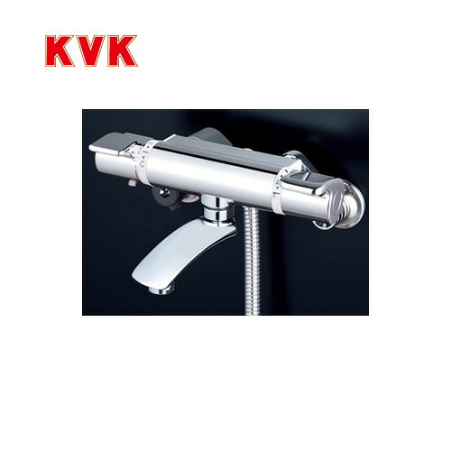[KF890S2]KVK 風呂場水栓 シャワー水栓 サーモスタットシャワー金具（壁付き添い人手合い） フルメッキワンストップシャワーヘッド付 ニューハイメタルホース1.6m 洗い場専用水栓 好いたらしい節水シャワー 初っ切り穴径（粍）：φ23～φ25 水道の栓 【貨物輸送無料】 壁付手合い