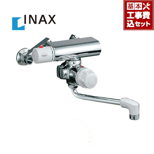 【お得な工事費込仕かける(商いもの+基本原則工事)】[BF-M340T] INAX イナックス LIXIL リクシル サーモスタット付2階建てバス水栓 壁付印字機 ミーティスシリーズ 定量止水 吐水口長さ：170粍 水栓 水道の栓 組みあわせる水栓 風呂場用 格好のいい