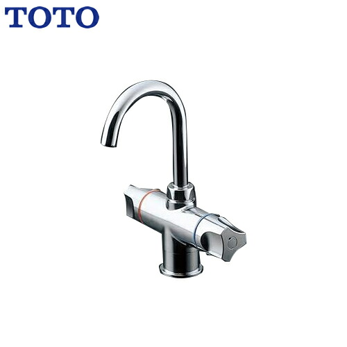 [TLS21-1E] TOTO 電気温水器部材 元止め式台付2ハンドル混合水栓 給水方向：壁・床 専用湯水混合水栓 電気温水器用 【送料無料】｜東海トリカエ隊店
