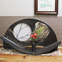 信楽焼観月花器！癒しを感じさせる土味の壷 つぼ 花瓶 花器 陶器 花入れ 一輪挿し しがらき 陶器 インテリア やきもの 焼き物[ha-0181]