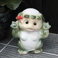 ◆瀬戸　織部焼　かっぱ　河童の置物 楽天市場】【美濃焼/みのやき/せともの】【置物/かっぱ】河童