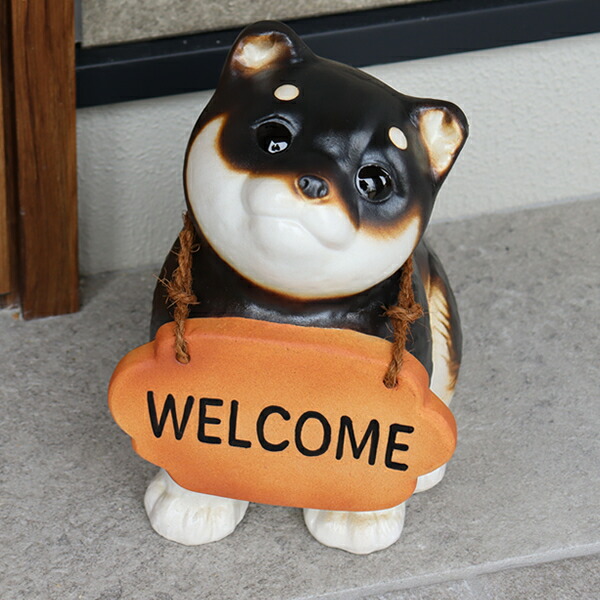 楽天市場】表札犬 信楽焼いぬ置物 文字入れ出来る犬置物 イヌ 陶器 や