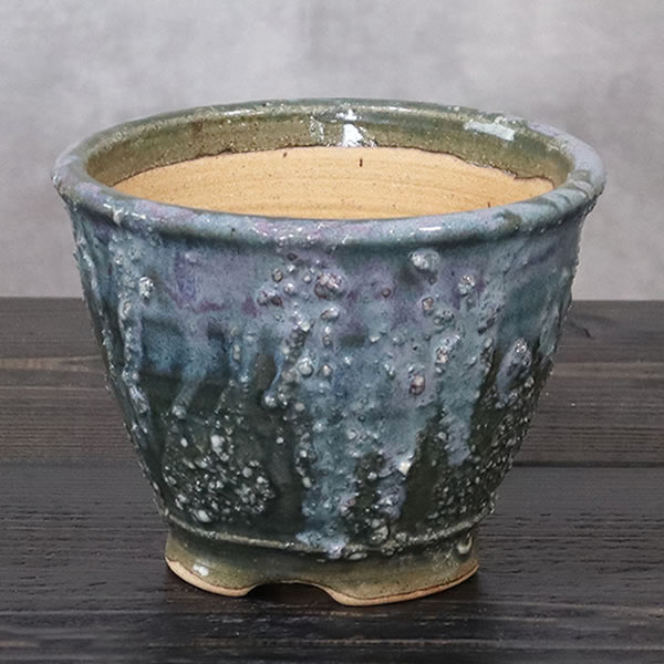 山草鉢 手作りの陶器植木鉢 山野草鉢 信楽焼 山草 鉢 しがらき 陶器鉢 植木 やきもの 信楽焼鉢 手づくり 多肉植物 塊根植物 sa-0348