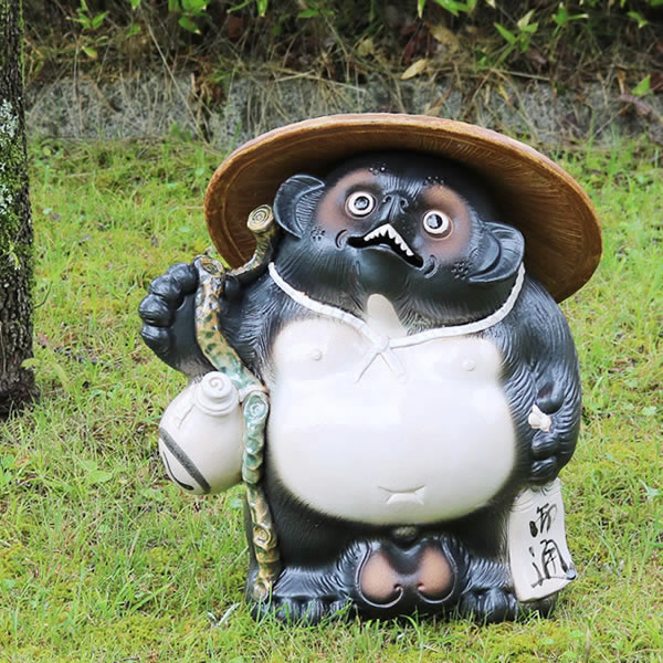 信楽焼　たぬき 信楽焼たぬき11号 福々狸古信楽風 H35cm : 器屋一信ヤフー店