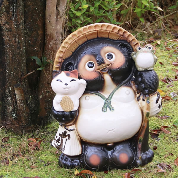 信楽焼 たぬき 狸 置物 ポイント5倍]信楽焼 狸 置物 開運 たぬきの置物 15号(名入れも可