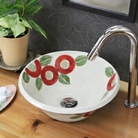 楽天市場】【12月13日10時開始ポイント10倍】信楽焼 椿絵ソリ型手洗い