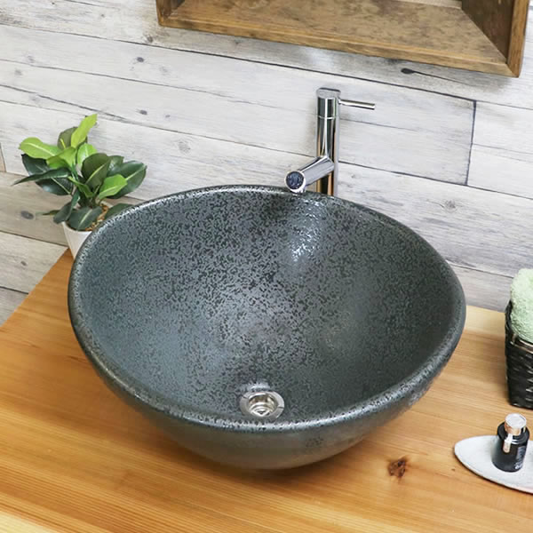 復古陶器洗面器 陶器製の洗面台 手洗い Amazon | しがらき焼 洗面ボウル 手洗器 洗面ボール 手洗鉢 陶器