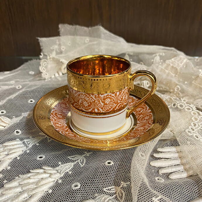 超安い品質 カップ ソーサー デミタス ヴィンテージ カップ ソーサー 茶器 ティ セット テーブルウェア キッチン雑貨 陶磁器 食器 アンティーク 金彩 1940年頃 フランス リモージュ D Ar Porcelaine レグル Legle Www Tresor Gov Bf