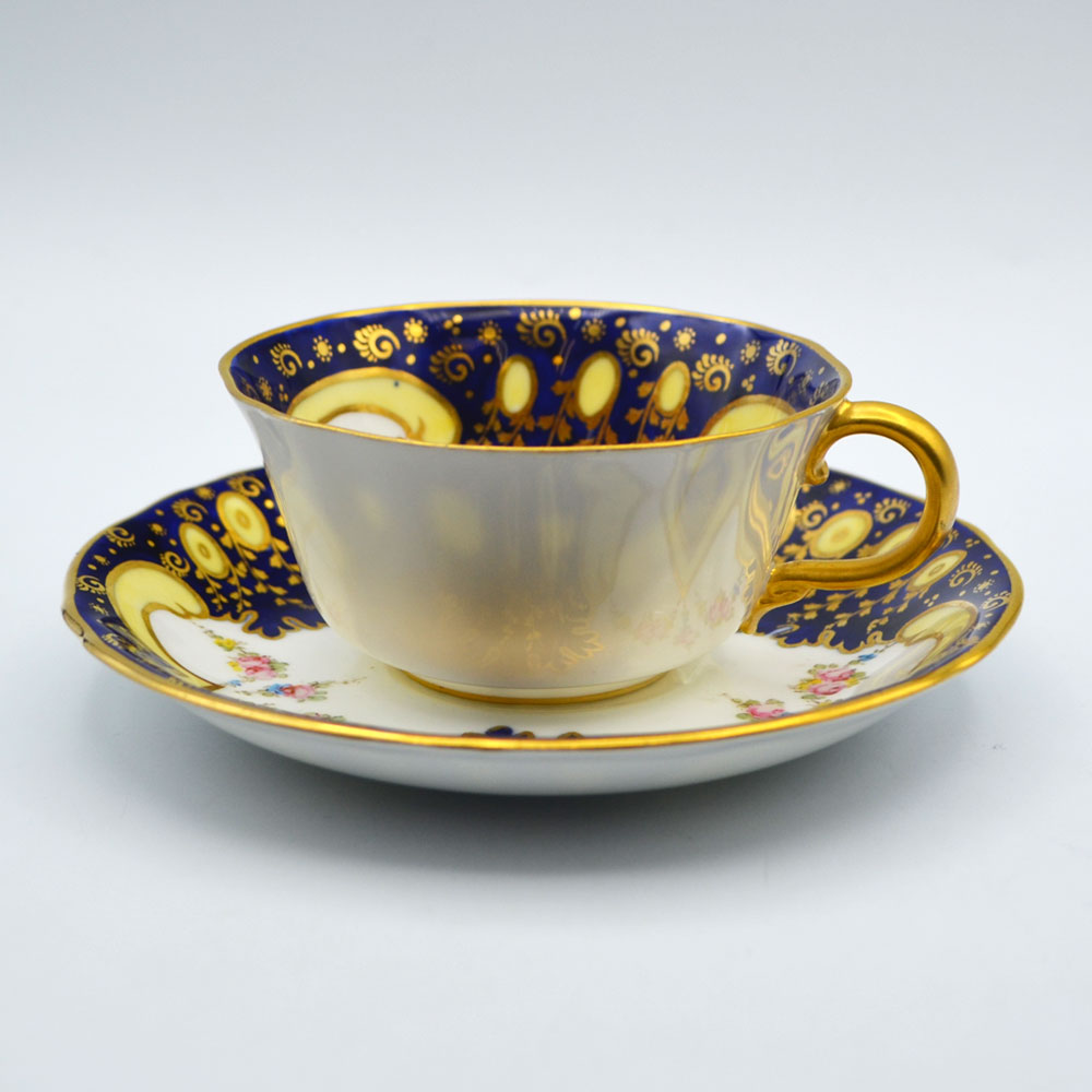 【訳あり】 アンティーク ティーカップ＆ソーサー Royal Crown Derby ロイヤルクラウンダービー イギリス 1902年頃 ヴィンテージ キッチン 欧州雑貨 テーブルウェア 食器 ティーセット 茶器 陶磁器