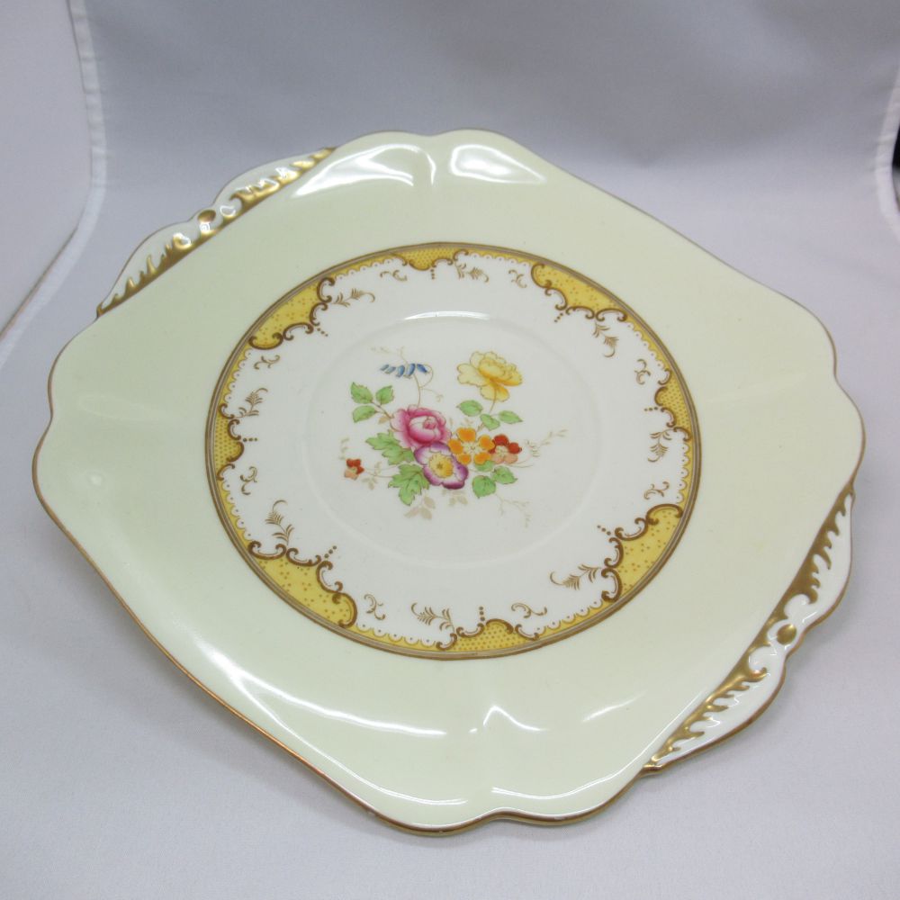 アンティーク B&B プレート 大皿 Royal Doulton ロイヤルドルトン Celia シリア 一部ハンドペイント 1937年頃 ヴィンテージ キッチン 欧州雑貨 テーブルウェア 角皿 スクエア 中皿 陶磁器