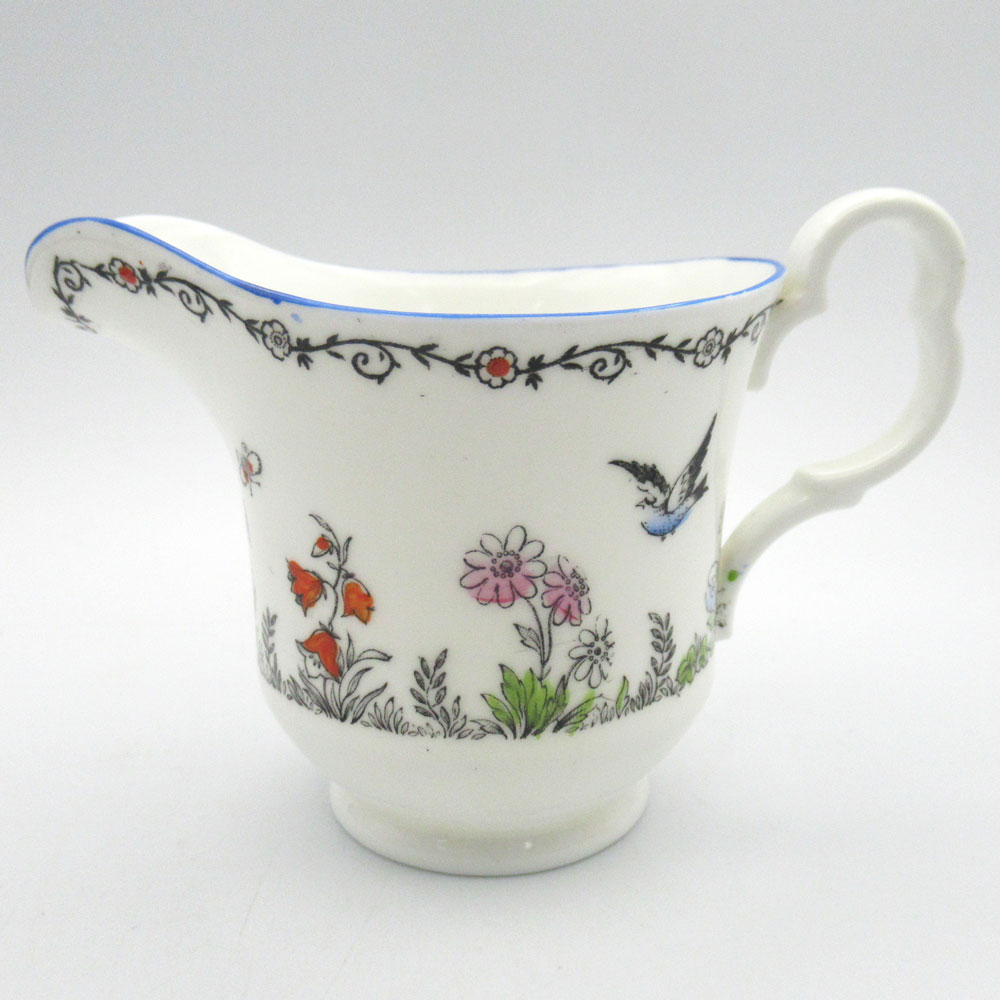アンティーク ミルクジャグ Collingwoods コリンウッド 一部ハンドペイント イギリス 1910-1925年 ヴィンテージ 食器 キッチン雑貨 テーブルウェア ティーセット 茶器 陶磁器 クリーマー ミルクポット ピッチャー