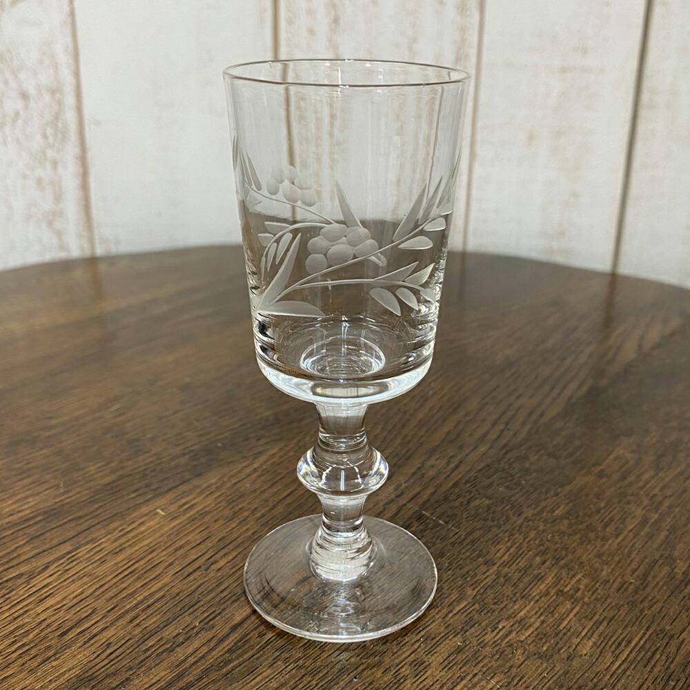 【美品】アンティークグラス　リキュール　花　オブジェ　花びら　R1343ダI 美品】アンティークグラス リキュール 花 オブジェ 花びら R1343ダI