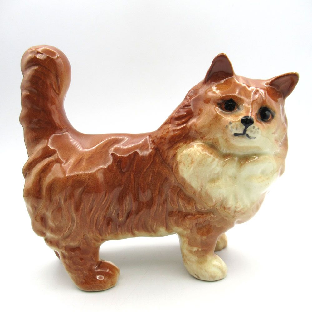 ヴィンテージ フィギュア ペルシャ猫 ジンジャー Beswick ベズウィック イギリス 1948-1954年頃 <br><br> アンティーク インテリア 欧州雑貨 置物 オブジェ フィギュリン 陶磁器 動物