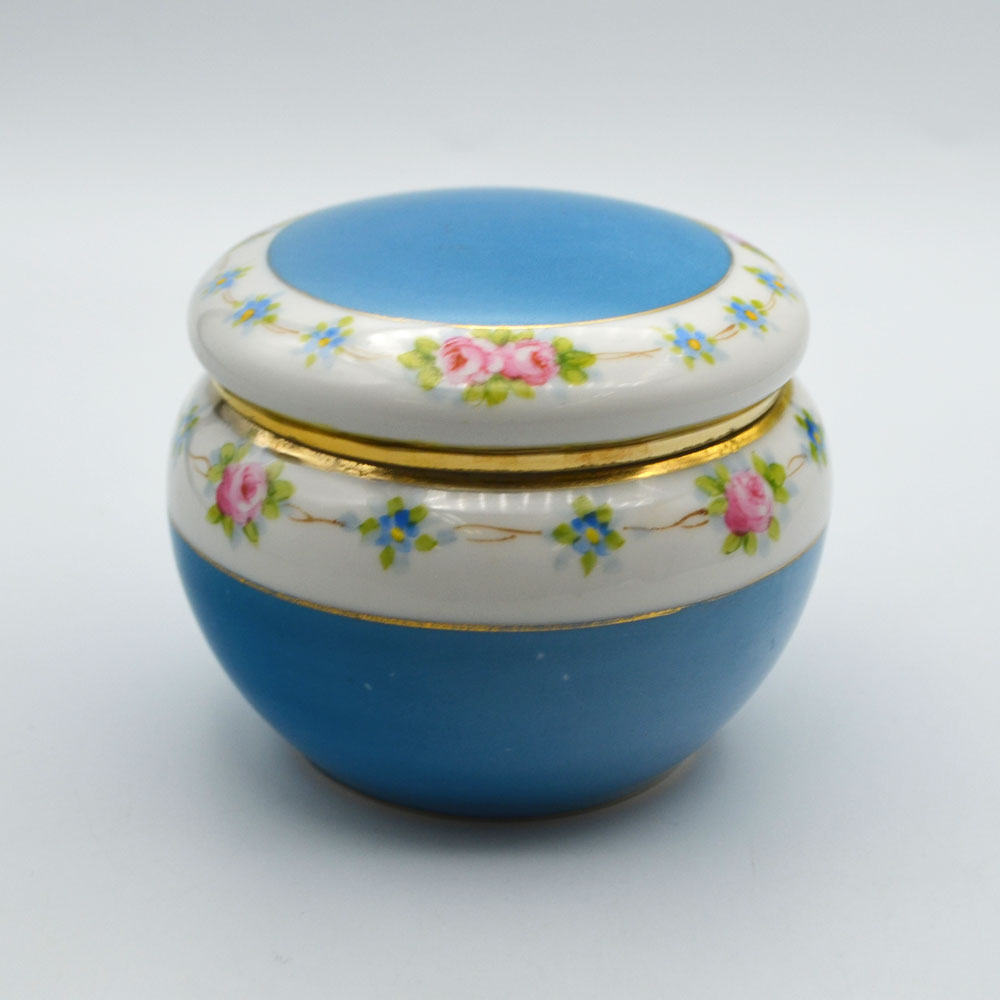 アンティーク ボンボニエール 小物入れ Noritake オールドノリタケ 薔薇柄 ハンドペイント 英国輸出用 マルキ印 1911-1941年頃 ヴィンテージ インテリア 雑貨 置物 ボックス キャニスター