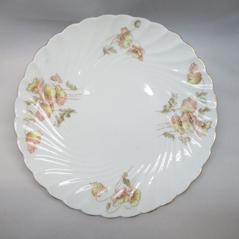 お花柄アンティークプレート イギリス 1900年以前 Ashworth＆Bros アンティーク 皿 鳥 お花