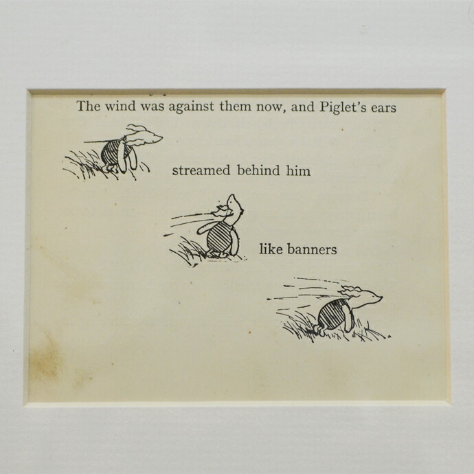 アンティーク アートプリント 額装済み The House at Pooh Corner プー横丁にたった家 ピグレット E.H.シェパード A.A.ミルン ヴィンテージ インテリア 欧州雑貨 壁掛け 絵本 挿絵 額絵 額縁 フレーム Winnie the Pooh クマのプーさん