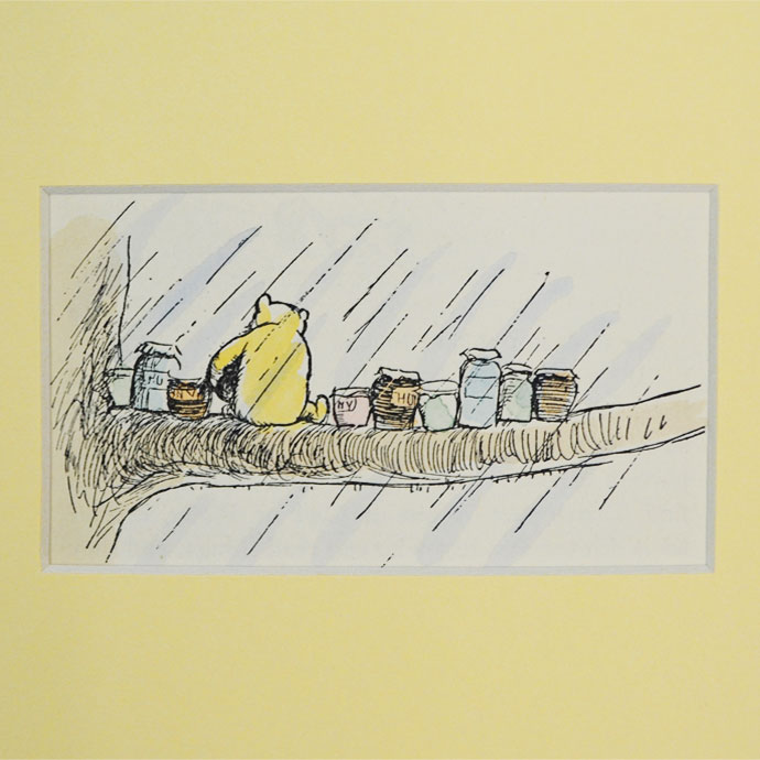 アンティーク アートプリント 額装済み Winnie the Pooh クマのプーさん 木の上のプー ハンドカラー E.H.シェパード A.A.ミルン ヴィンテージ インテリア 欧州雑貨 壁掛け 絵本 挿絵 額絵 額縁 フレーム 13,860円