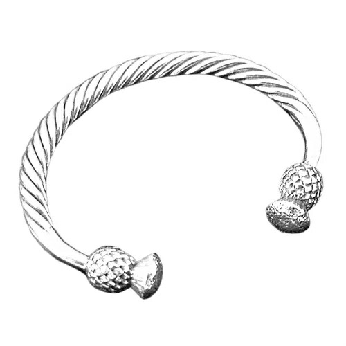 英国製 ピューター トルクバングル シッスル A.E.Williams アクセサリー 欧州雑貨 腕輪 ブレスレット 伝統工芸 スコットランド ケルト模様 薊 あざみ おしゃれ かっこいい ユニセックス ギフト プレゼント 贈り物 メール便OK