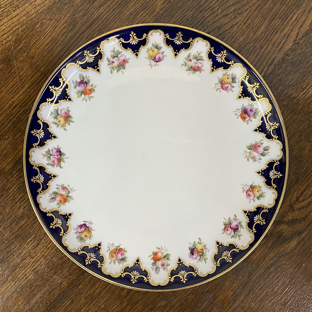 アンティーク プレート 大皿 Royal Worcester ロイヤルウースター イギリス 1908年頃 ヴィンテージ キッチン 欧州雑貨 テーブルウェア 食器 中皿 丸皿 陶磁器