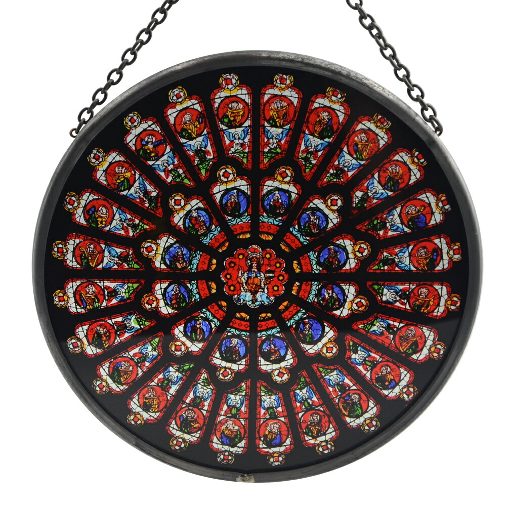 楽天市場】英国製 ステンドグラス ノートルダム大聖堂 南のバラ窓