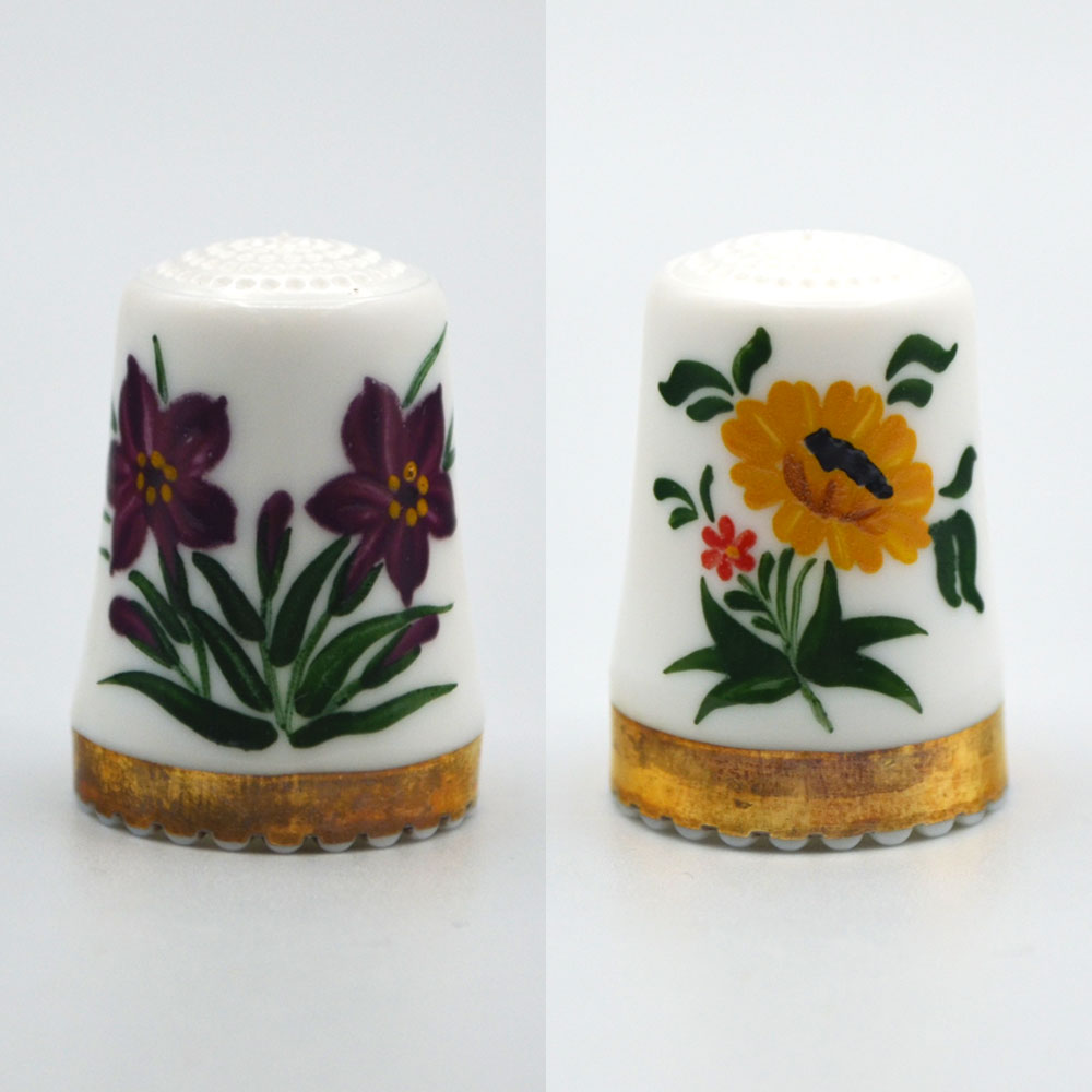 楽天市場】ドイツ製 ガラス シンブル 花柄 ハンドペイント ULLMANN