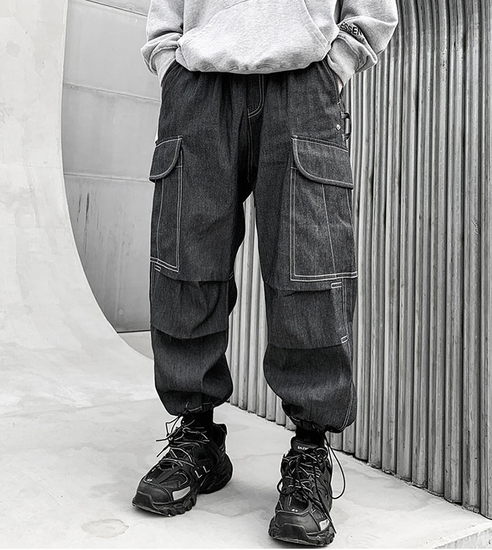 カーゴパンツ メンズ チノパン サルエルパンツ ワークパンツ ロング丈 デニムパンツ パンツ ロングパンツ カーゴ ゆったり ミリタリー