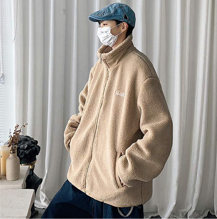 ボアジャケット パーカー 男女兼用 ジャケット ブルゾン L ボア ジャンパー メンズ M アウター ペアルック コート 冬 レディース