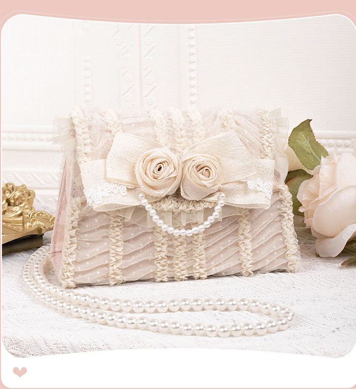 ロリータバッグ 大きなリボン 4タイプ 花リポン レディース ミニバッグ 小さめ ショルダーバッグ 3way 肩掛け 斜めがけ ハンドバッグ