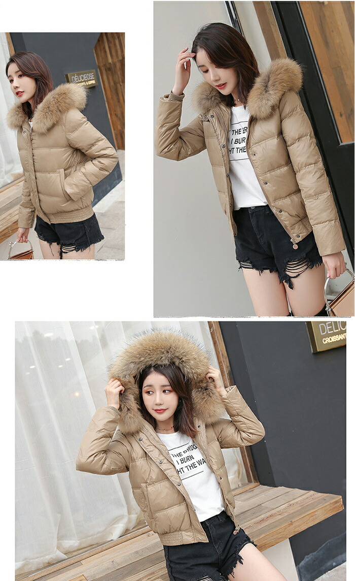 ダウンジャケット ダウンコート 保温 ファーフード 軽量 ショート丈 レディース 防寒コート ライトダウン