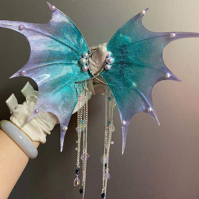 人魚 コスプレ道具 コスプレ コスチューム 人魚の耳飾り 人魚姫  耳飾り アクセサリー  華やか キラキラ 夏祭り 人魚 写真撮影 記念写真 魔女 妖精 エルフ プリンセス コスプレ ハロウィン 仮装 子供 大人 人魚姫 コスチューム パーティグッズ グラデーション