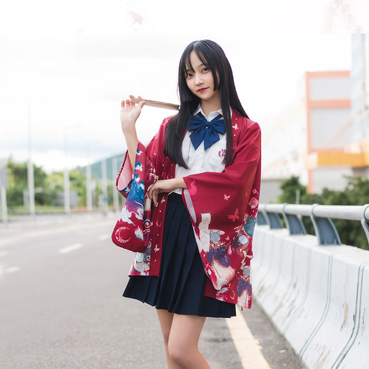 和柄 カーディガン ユニセックス 浴衣 羽織 ブラック トップス メンズ 着物 羽織着物風カーディガン 和風 和式パーカー レディース ゆったり