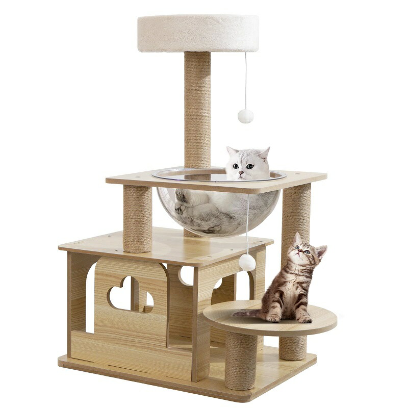 楽天市場】キャットタワー 猫タワー 据え置き型 スリム ねこハウス 高