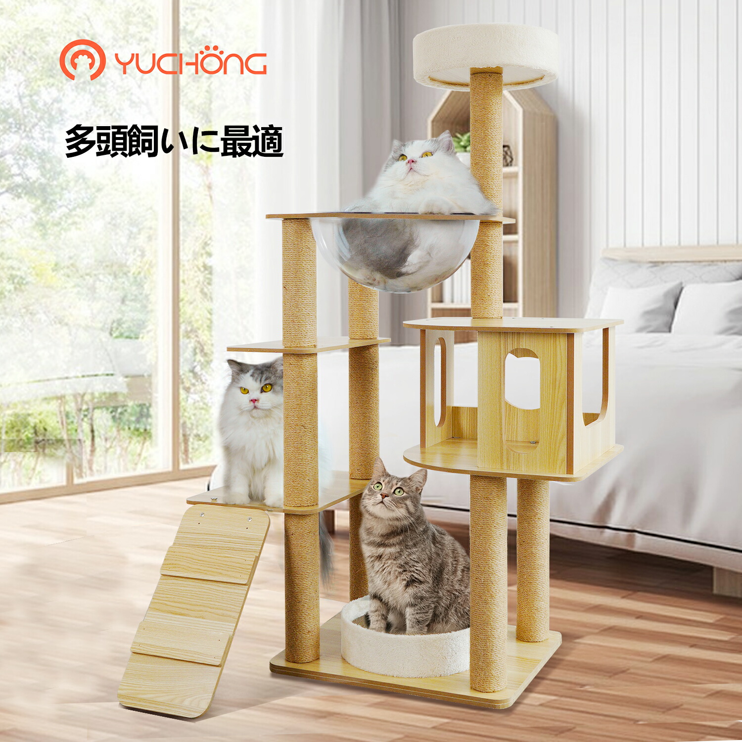 CozyMeow キャットタワー ハンモック 木製 スリムデザイン 大型猫用 老 Amazon | CozyMeow キャットタワー ハンモック 木製 スリム