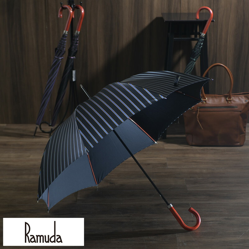 ディテール5倍増し Ramuda メンズ 菌傘 65cm 甲州織布 歯止め 縞 8vol骨 橙黄色 天然木持ち手 Uv工業 細巻き 男子 高度 こうもり傘 商行為 成人 人士傘 通い ラッピング 可 下され物 Alphahairproducts Com
