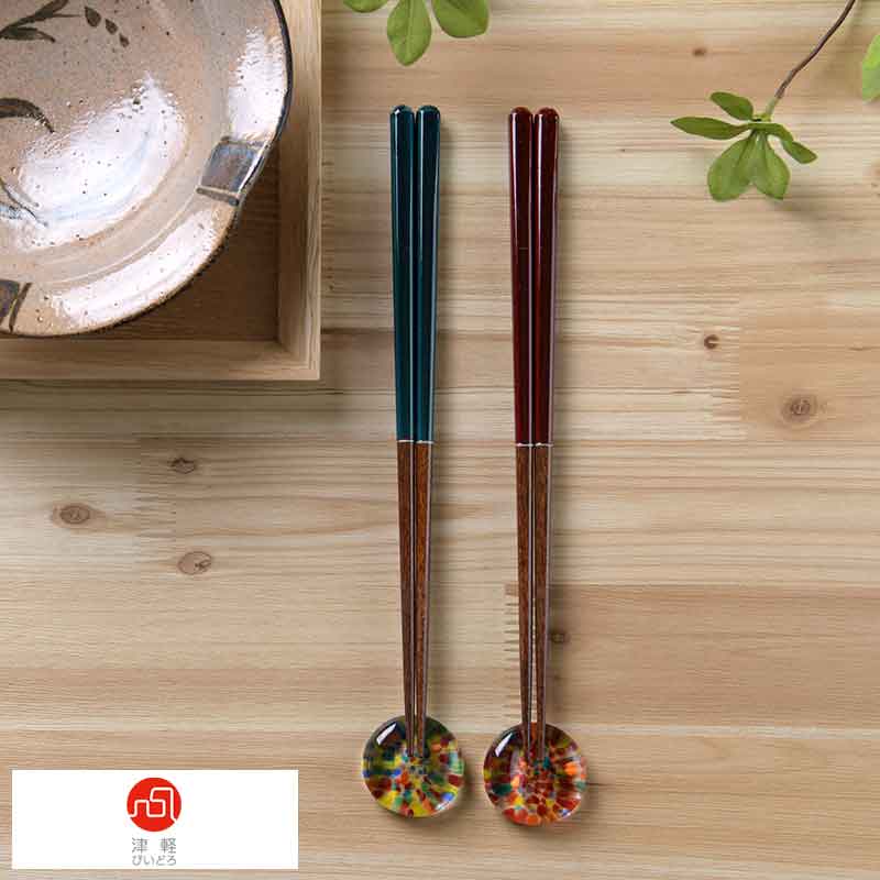 夫婦箸 箸置き おしゃれ 日本製 津軽びいどろ 若狭塗の夫婦箸 びいどろの箸置き セット まつりはなび めおと箸 おはし 箸置き ガラス 結婚祝い 結婚記念日 金婚式 両親 プレゼント ギフト 贈り物 和風 高級 伝統 日本好き 送料無料 Andapt Com