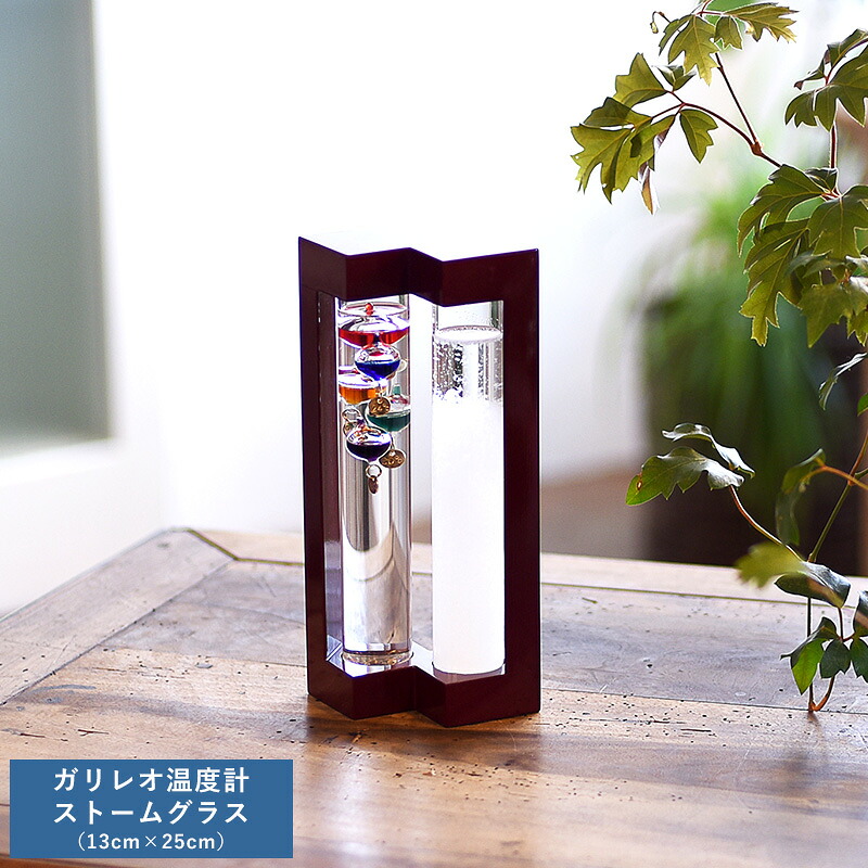 インテリア 置物 おしゃれ ガリレオ温度計＆ストームグラス 13cm×25cm オブジェ モダン かっこいい 男性 大人 知的 理系 好き プレゼント ギフト