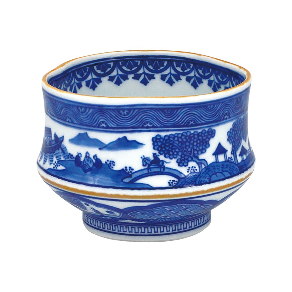【茶道具】茶碗 祥瑞 州浜 景徳鎮 王懐英 作 （桐箱）