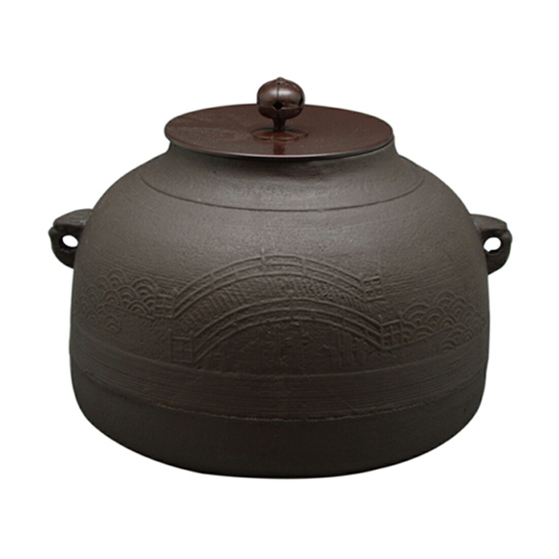 風炉、アラレ茶釜 日本製 炉釜 丸型 アラレ 釜かん付 | 小林漆陶 映える器