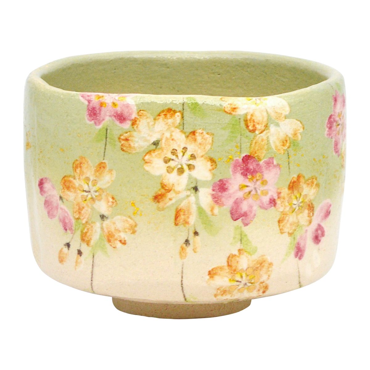 【茶道具】茶碗 枝垂桜 吉村楽入作 （桐箱） さくら お花見 3月 4月 キッチン用品・食器・調理器具-抹茶茶碗-茶道具・湯呑・急須