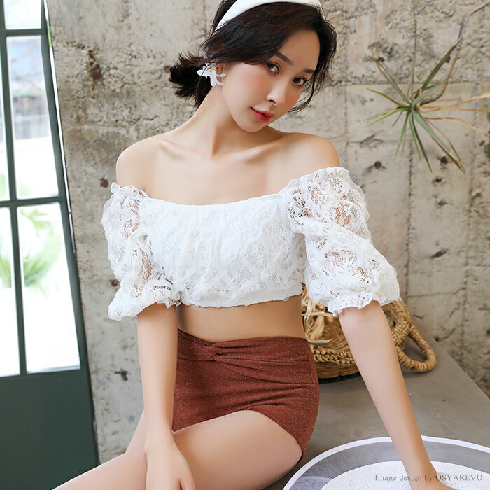 水着 レディース ビキニ オフショルビキニ 白 体型カバー ボリューム袖 レース水着 オトナ女子 上下別柄 ホワイト オフショルダー ガーリー ミセス 二の腕カバー 袖付き水着 かわいい Mizugi パフスリーブ タンキニ モテかわ水着 Marcsdesign Com