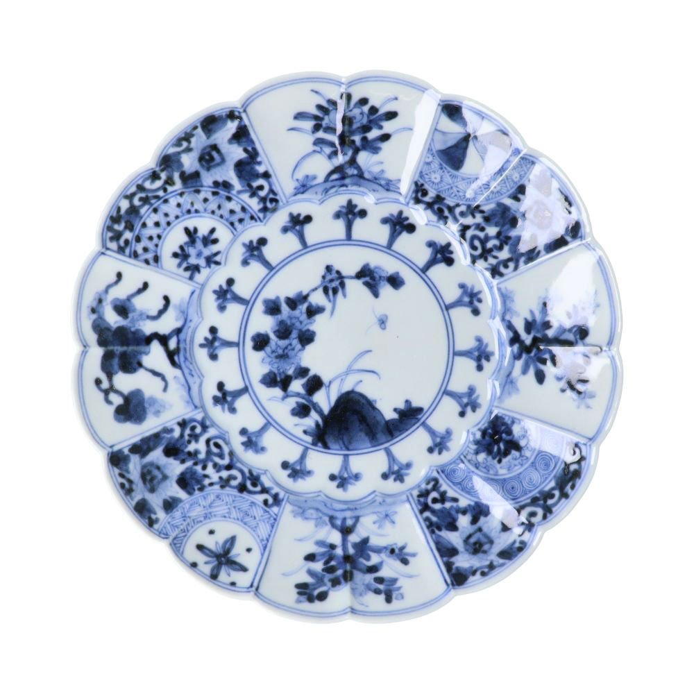 九谷焼 9号皿 青華孔雀文/山本長左（宮内庁御用窯） 九谷焼 9号皿 青華孔雀文/山本長左（宮内庁御用窯） 送料無料 和