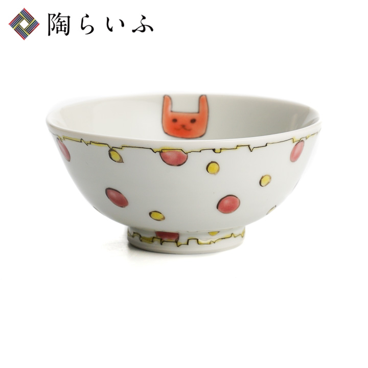 楽天市場】九谷焼 プチ飯碗 水玉ねこ/岡田絹代＜和食器 茶碗 人気