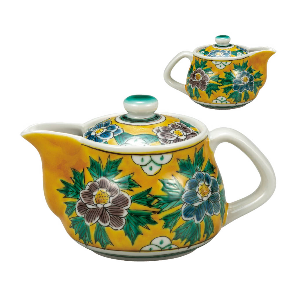 九谷焼 中ポット急須（磁器）吉田屋牡丹/美山窯＜送料無料 茶器 湯呑 ポット 急須 人気 ギフト 贈り物 結婚祝い/内祝い/お祝い/＞